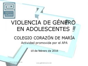 VIOLENCIA DE GNERO EN ADOLESCENTES COLEGIO CORAZN DE