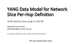 YANG Data Model for Network Slice PerHop Definition