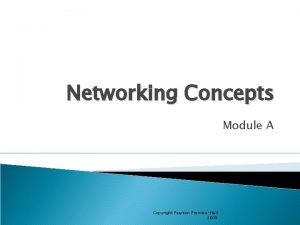 Networking Concepts Module A Copyright Pearson PrenticeHall 2009