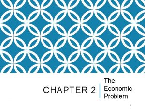 CHAPTER 2 The Economic Problem 1 PRODUCTION POSSIBILITIES