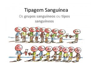 Tipagem Sangunea Os grupos sanguneos ou tipos sanguneos