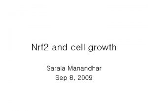 Nrf 2 and cell growth Sarala Manandhar Sep