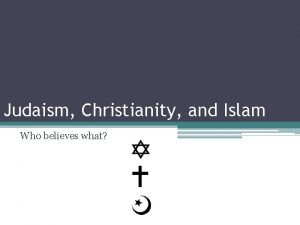 Judaism Christianity and Islam Who believes what The