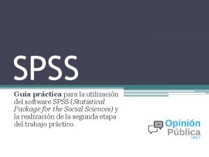 SPSS Gua prctica para la utilizacin del software