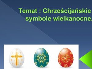 Temat Chrzecijaskie symbole wielkanocne Palma Na pamitk wjazdu