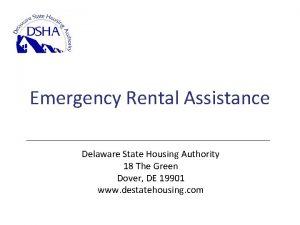 Emergency Rental Assistance Delaware State Housing Authority 18