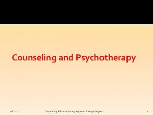 Counseling and Psychotherapy 162022 Counselling Psychotherapy by Arnel