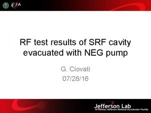 RF test results of SRF cavity evacuated with