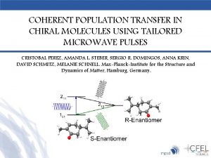 COHERENT POPULATION TRANSFER IN CHIRAL MOLECULES USING TAILORED