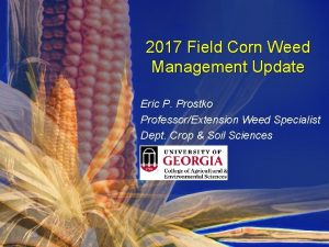 2017 Field Corn Weed Management Update Eric P