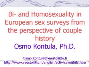 Bi and Homosexuality in European sex surveys from