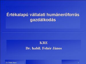 rtkalap vllalati humnerforrs gazdlkods KRE Dr habil Fehr