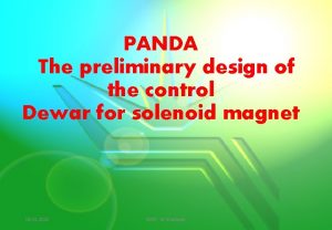 PANDA The preliminary design of the control Dewar