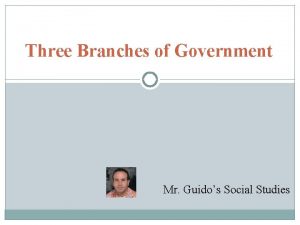 Three Branches of Government Mr Guidos Social Studies