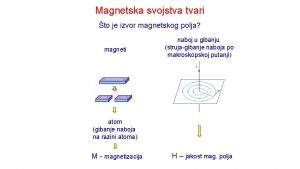 Magnetska svojstva tvari to je izvor magnetskog polja