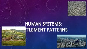 HUMAN SYSTEMS SETTLEMENT PATTERNS WHAT ARE SETTLEMENT PATTERNS