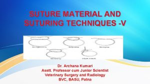 SUTURE MATERIAL AND SUTURING TECHNIQUES V Dr Archana