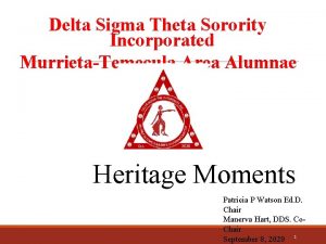 Delta Sigma Theta Sorority Incorporated MurrietaTemecula Area Alumnae