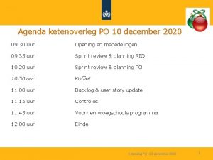 Agenda ketenoverleg PO 10 december 2020 09 30