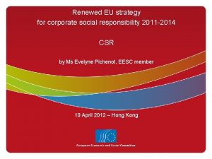 Renewed EU strategy for corporate social responsibility 2011
