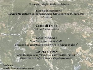 Universit degli Studi di Salerno Facolt di Ingegneria