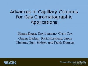 Advances in Capillary Columns For Gas Chromatographic Applications