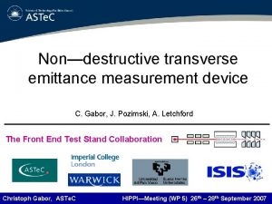 Nondestructive transverse emittance measurement device C Gabor J
