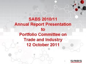 SABS 201011 Annual Report Presentation to Portfolio Committee