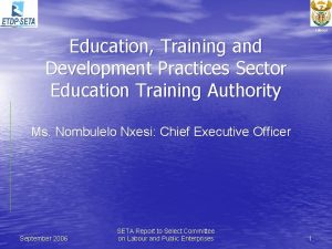 Labour Education Training and Development Practices Sector Education