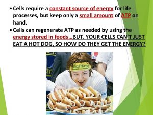 Cells require a constant source of energy for