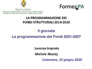 Regione Calabria Dipartimento Organizzazione e Risorse Umane Settore