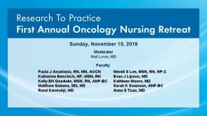 Sunday November 10 2019 Moderator Neil Love MD