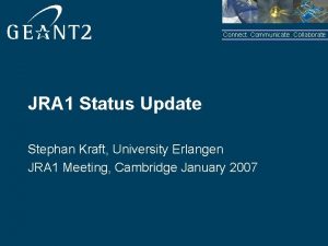 Connect Communicate Collaborate JRA 1 Status Update Stephan