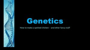 Genetics How to make a spotted chicken and