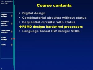 R Lauwereins Imec 2001 Digital design Combinatorial circuits