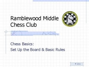 Ramblewood Middle Chess Club Chess Basics Set Up