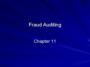 Fraud Auditing Chapter 11 2010 Prentice Hall Business