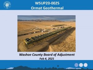 WSUP 20 0025 Ormat Geothermal Washoe County Board