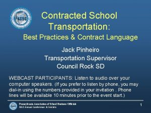 Contracted School Transportation Best Practices Contract Language Jack