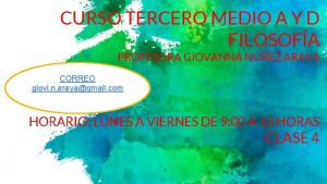 CURSO TERCERO MEDIO A Y D FILOSOFA PROFESORA