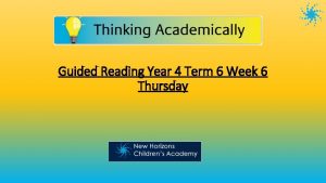 Guided Reading Year 4 Term 6 Week 6