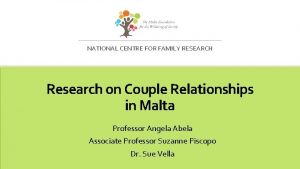 NATIONAL CENTRE FOR FAMILY RESEARCH Research on Couple