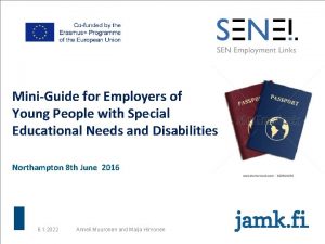 MiniGuide for Employers of Young People with Special