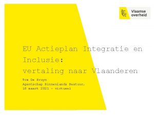 EU Actieplan Integratie en Inclusie vertaling naar Vlaanderen