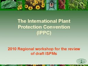 The International Plant Protection Convention IPPC 2010 Regional
