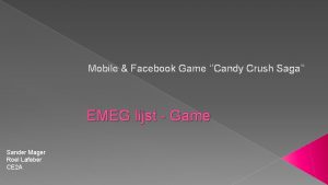 Mobile Facebook Game Candy Crush Saga EMEG lijst
