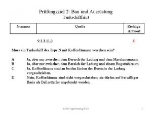 Prfungsziel 2 Bau und Ausrstung Tankschifffahrt Nummer 130