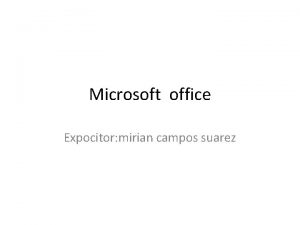 Microsoft office Expocitor mirian campos suarez Tabla de