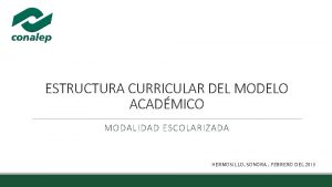 ESTRUCTURA CURRICULAR DEL MODELO ACADMICO MODALIDAD ESCOLARIZADA HERMOSILLO