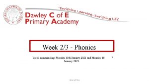 Week 23 Phonics Week commencing Monday 11 th